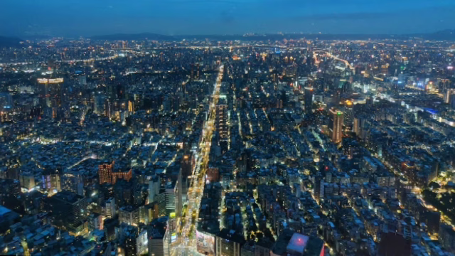 台北101から見た大通りと夜景