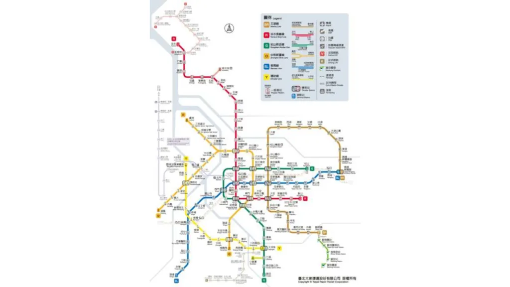 台北MRTの路線図