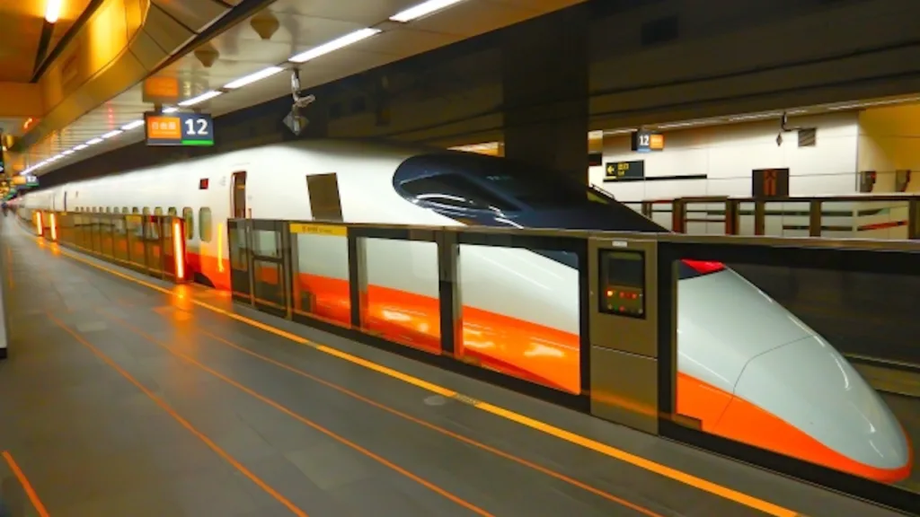 駅に停車中の台湾高速鉄道